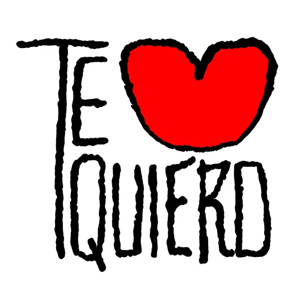 Spanish Quiero Love Sketchy Style Typographic Design — Stock Photo, Image