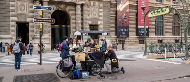 PARIS, FRANCE, JANUARY - 2022 - Exterior view louvre museum building, paris, france