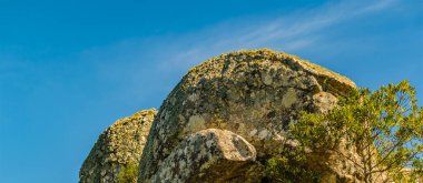 Rocky hill at meadow landscape environment, maldonado, uruguay