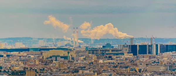 Aerial Citiscape View Modern Paris Sacre Coeur Viewpoint —  Fotos de Stock