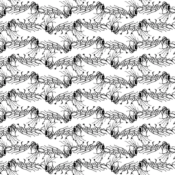 Черно Белый Рисунок Стиле Жуткого Монстра — стоковое фото