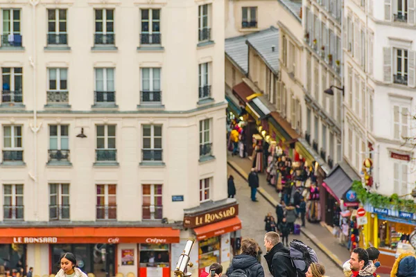 PARIS, FRANCE, JANUARY - 2020 - Urban day winter scene at famous montmartre district, paris, france