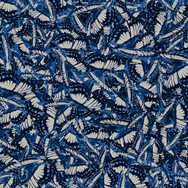 Butterflies Wings Motif Blue Grey Colors Random Pattern Design — Stock Photo, Image