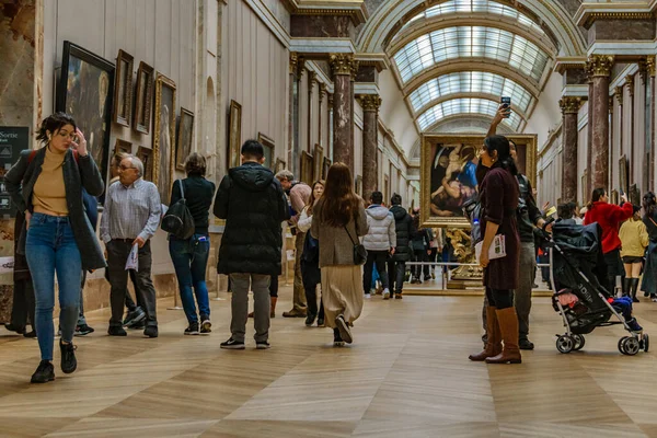 Paris France Hazi Ran 2022 Louvre Galerilerinden Birinde Paris Fransa — Stok fotoğraf