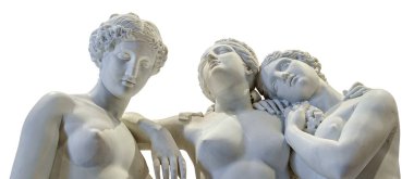 Düşük açılı çekim ünlü üç Grace heykel izole fotoğraf
