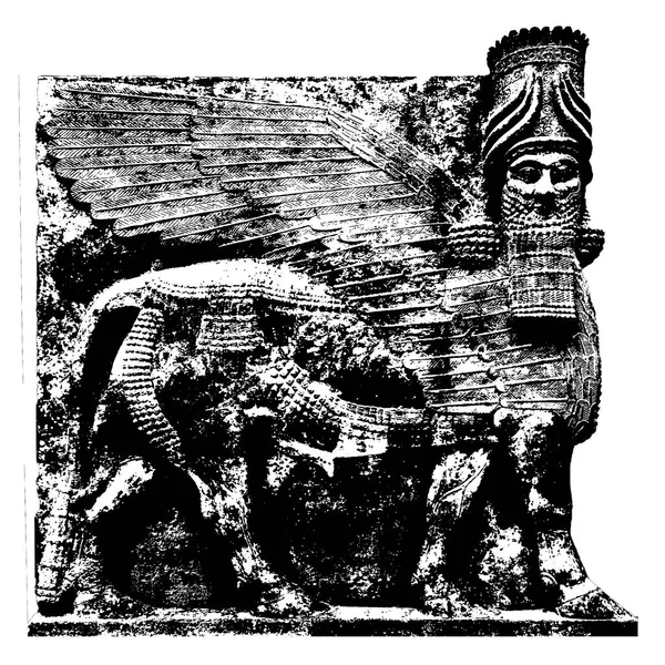 Famosa Escultura Asiria León Antiguo Museo — Foto de Stock
