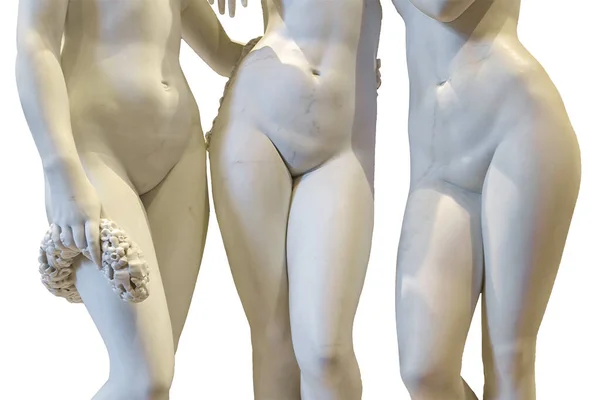 Detail View Famous Three Graces Sculpture Isolated Photo — Stock Photo, Image