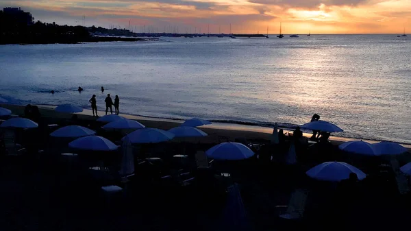 Wysoki Kąt Strzał Plaży Mansa Punta Del Este Miasta Uruguay — Zdjęcie stockowe