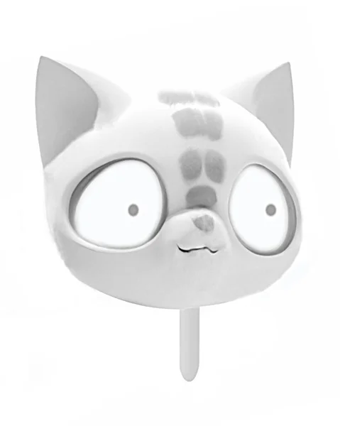 Renderować Styl Futurystyczny Cudzoziemiec Dziecko Kot Cute Wyrażenie Izolowane Ilustracja — Zdjęcie stockowe