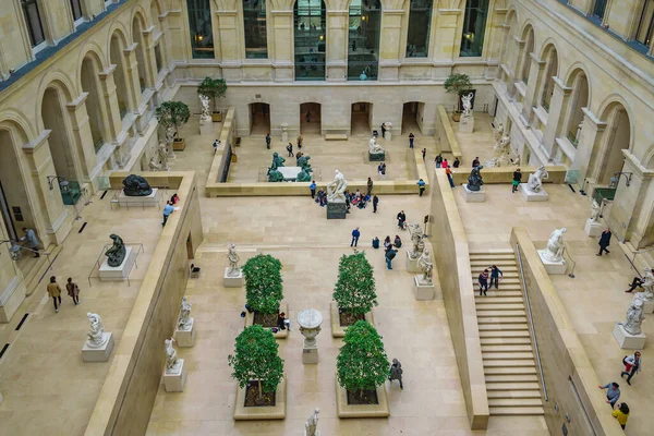 Alto Ángulo Tiro Patio Interior Vista Paris Musuem — Foto de Stock