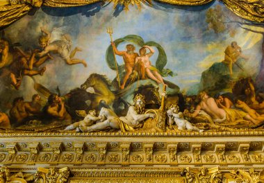 Düşük açılı çekim kubbe antika bina müzesi, Paris, Fransa