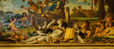 Düşük açılı çekim kubbe antika bina müzesi, Paris, Fransa