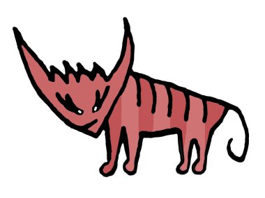 Yan görüntü uzun zamandır kötü çizgili kedi çizimi.