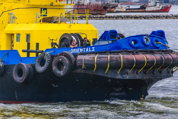 Montevideo Uruguay Oktober 2021 Tugboat Detail Zeilen Bij Rivier Montevideo — Stockfoto