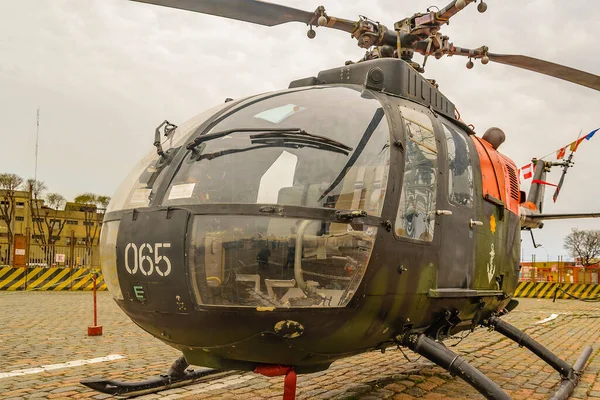 Montevideo Uruguai Outubro 2021 Helicóptero Militar Exposição Dia Herança Uruguai — Fotografia de Stock