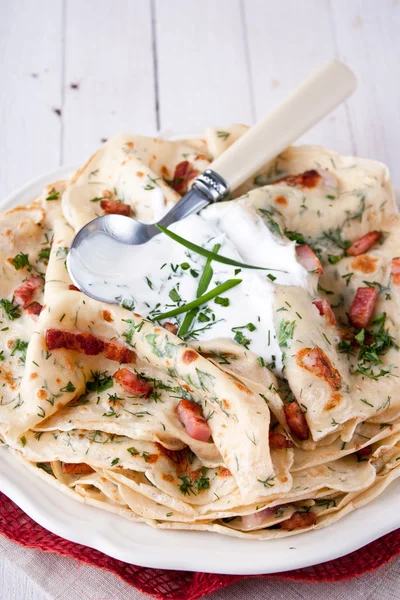 Bacon crepes — Stockfoto