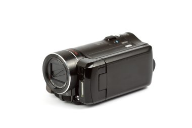 HD video kamera üzerinde beyaz izole