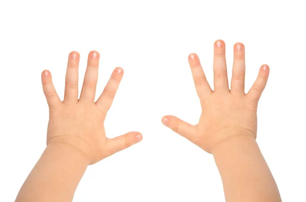 Children's hands isolated on white background