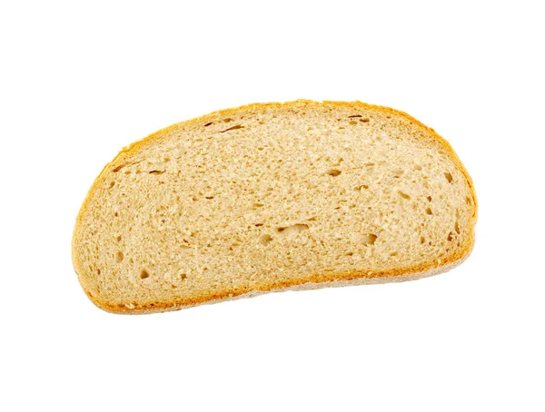 tek bir dilim beyaz ekmek üzerinde beyaz izole
