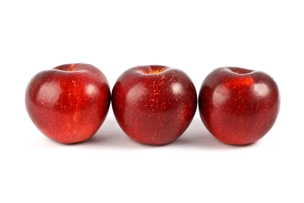 Three red apple isolated — Stock Photo, Image