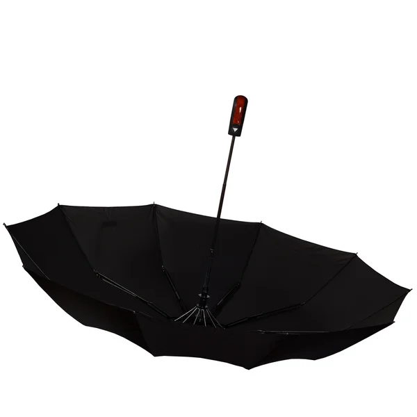 Paraguas negro abierto sobre fondo blanco —  Fotos de Stock