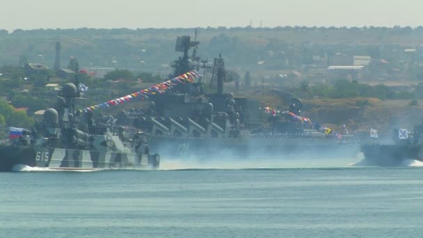 Ракетное судно Черноморского флота "Бора" — стоковое видео