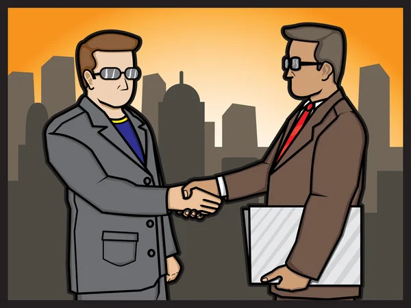 Businessmans Shake Hands — Stock Vector