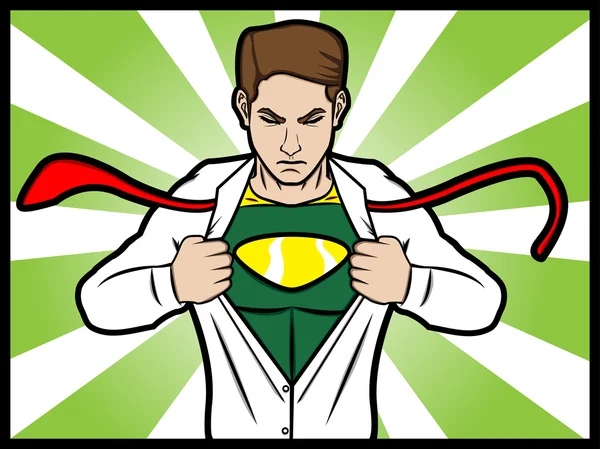 Superhero Transformation — Stock Vector