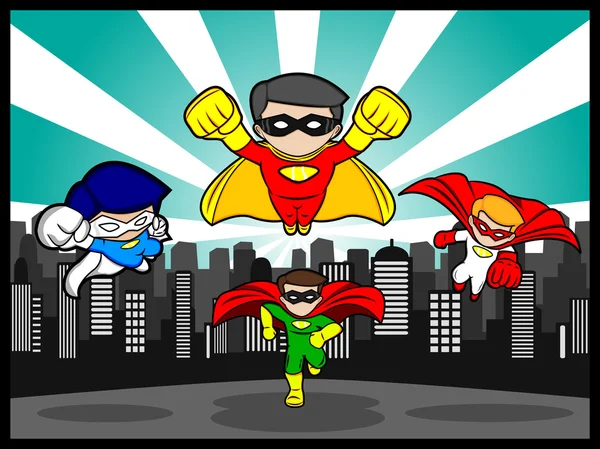 Team superheld — Stockvector