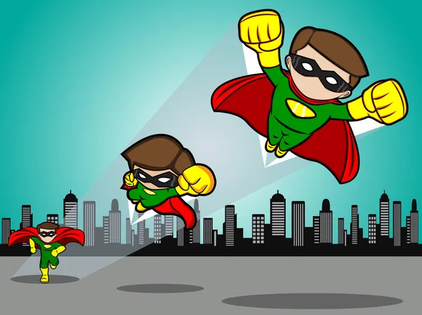 Super-herói descolar Ilustração De Bancos De Imagens