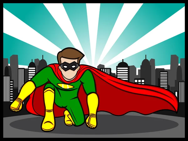 Pose de super héros — Image vectorielle