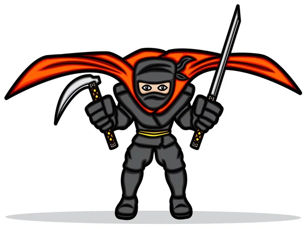 Zwarte ninja — Stockvector