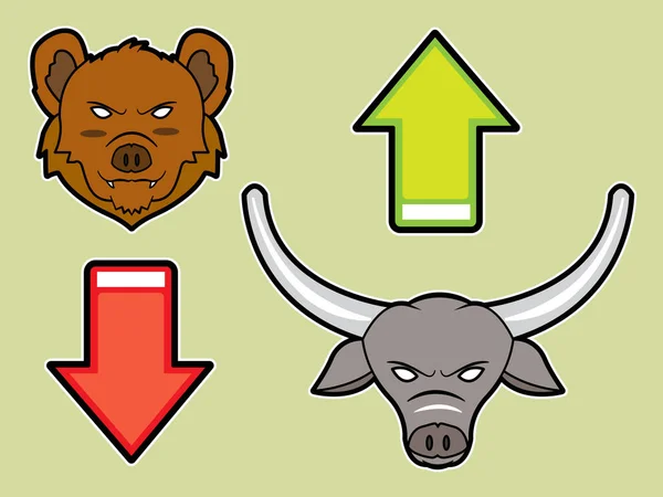 Illustrazione Della Testa Orso Una Testa Toro Che Icona Delle — Vettoriale Stock