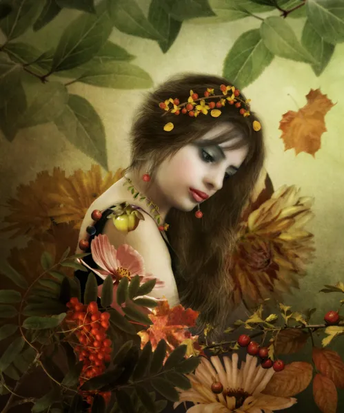 Sonbahar Kızı. — Stok fotoğraf