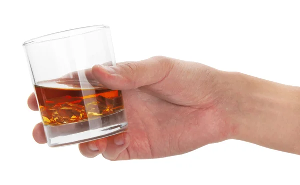 Elinde viski bardağı — Stok fotoğraf