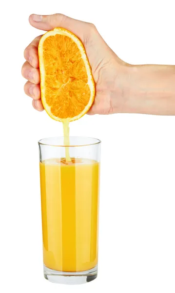 Nalil pomerančový džus — Stock fotografie