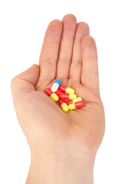 Pills in hand — Stock Photo, Image