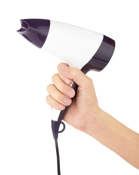 Hairdryer in hand — Stock Photo, Image