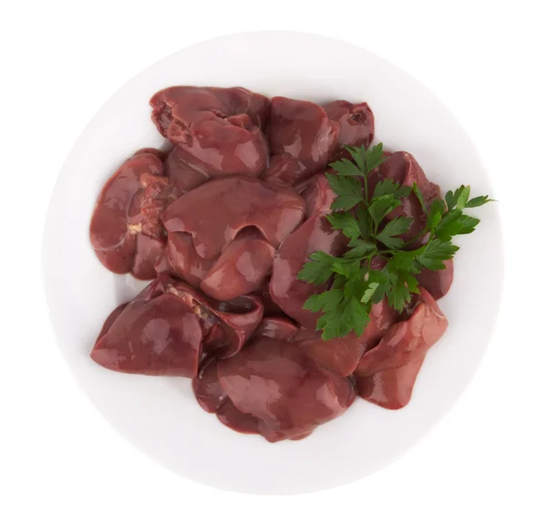 Raw chicken liver — Stock Photo, Image