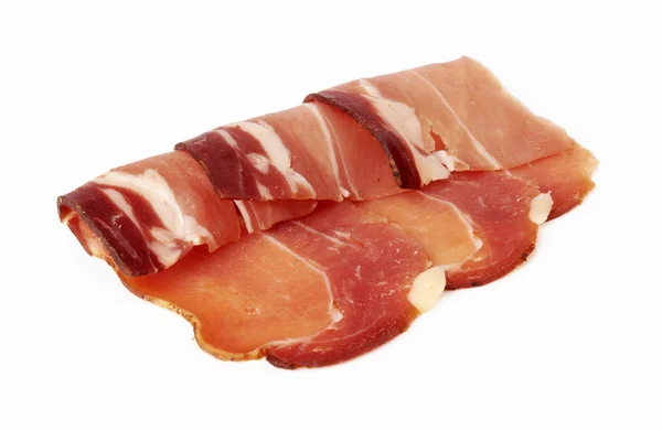 Bitar av rå bacon — Stockfoto