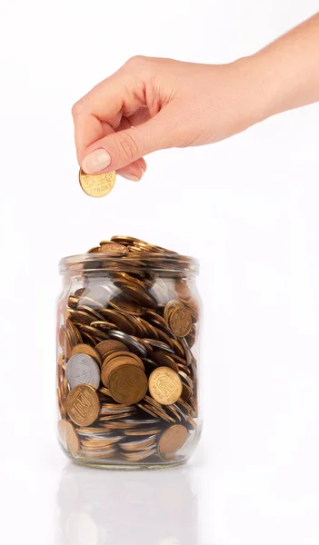 Coin jar — Stock Photo, Image