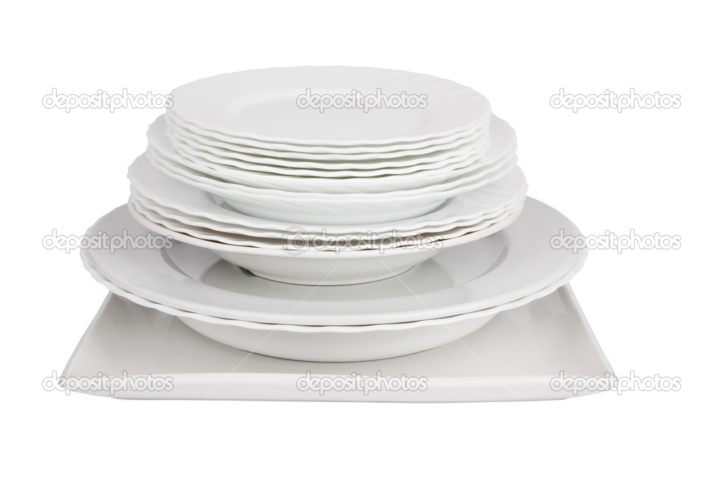 white plates