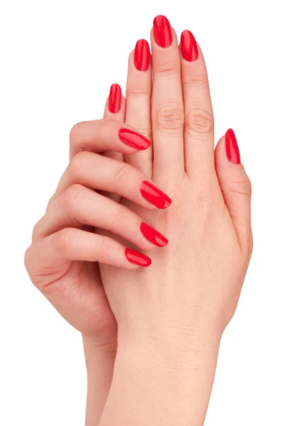 Rode manicure — Stockfoto