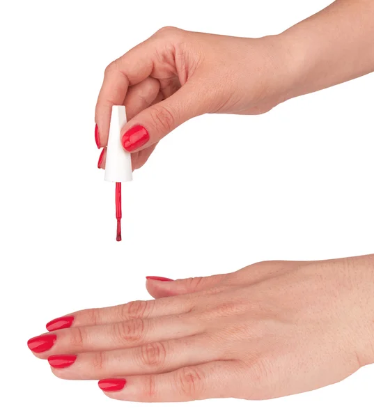 Red manicure — Stock Photo, Image