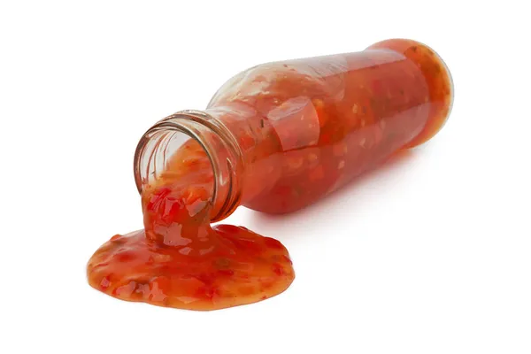 Bottiglia Ketchup Isolata Fondo Bianco — Foto Stock