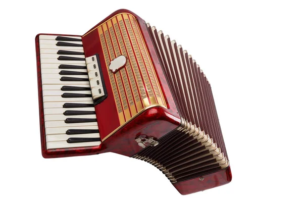 Retro Accordion Isolated White Background — Stock Photo, Image