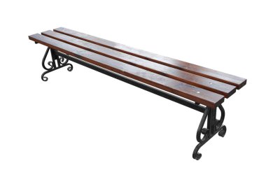 Park bankı beyaz bir arkaplan üzerinde izole