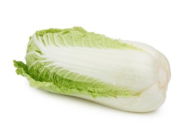 Beyaz arka planda taze Çin lahanası.