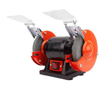 Elektrik öğütme makinesi beyaz arkaplanda izole edildi