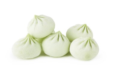 Donmuş yeşil khinkali beyaz arkaplanda izole